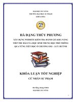 Xây dựng website kiểm tra đánh giá khả năng tiếp thu bài của học sinh trung học phổ thông qua từng tiết học ở chương Oxi - Lưu huỳnh