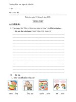 Phiếu ôn tập cuối tuần môn Tiếng Việt lớp 2 năm học 2020-2021 - Trường Tiểu học Nguyễn Văn Bá (Tuần 22)