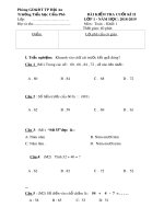 Đề thi học kì 2 môn Toán lớp 1 năm 2018-2019 - Trường Tiểu học Cẩm Phô