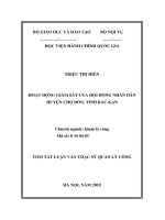Tóm tắt Luận văn Thạc sĩ Quản lý công: Hoạt động giám sát của Hội đồng nhân dân huyện Chợ Đồn, tỉnh Bắc Kạn