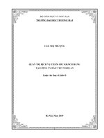 Luận văn Thạc sĩ Kinh tế: Quản trị dịch vụ chăm sóc khách hàng tại Công ty Bảo Việt Nghệ An