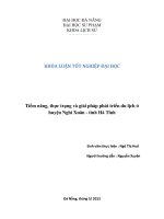 Tiềm năng, thực trạng và giải pháp phát triển du lịch ở huyện nghi xuân   tỉnh hà tĩnh 