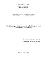 Khai thác nghệ thuật âm nhạc truyền thống vào phát triển du lịch tại đà nẵng 