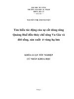 Tìm hiểu tác động của sự cắt dòng sông quảng huế đến thủy chế sông vu gia và đời sống, sản xuất ở vùng hạ lưu 