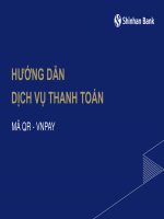 HƯỚNG DẪN DỊCH VỤ THANH TOÁN MÃ QR - VNPAY