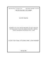 Nghiên cứu xây dựng phương án quy hoạch sử dụng đất ở xã tân hội huyện đức trọng tỉnh lâm đồng giai đoạn 2012   2020 