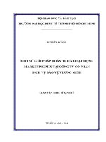 Luận văn Thạc sĩ Kinh tế: Hoàn thiện xây dựng hoạt động marketing mix cho dịch vụ bảo vệ tại Công ty cổ phần dịch vụ bảo vệ Vương Minh