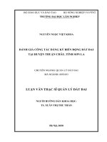 Đánh giá công tác đăng ký biến động đất đai tại huyện thuận châu, tỉnh sơn la 