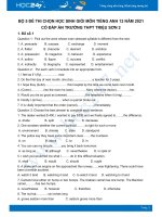 Bộ 5 đề thi chọn HSG môn Tiếng Anh 12 có đáp án năm 2021 Trường THPT Triệu Sơn 2