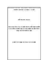 Luận văn Thạc sĩ Công tác xã hội : Dịch vụ công tác xã hội trong hỗ trợ người cao tuổi cô đơn tại xã Liên Hiệp, huyện Phúc Thọ, thành phố Hà Nội