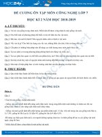 Đề cương ôn tập môn Công Nghệ lớp 7 Học kì 2 năm học 2018- 2019