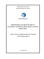 MÔ HÌNH HÓA CHỦ ĐỀ SUỐT ĐỜI VÀ ỨNG DỤNG VÀO PHÂN LỚP ĐA NHÃN VĂN BẢN TIẾNG VIỆT KHÓA LUẬN TỐT NGHIỆP ĐẠI HỌC HỆ CHÍNH QUY