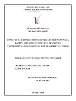 Tóm tắt luận văn Thạc sĩ Công tác xã hội: Công tác xã hội nhóm trong hỗ trợ gia đình ngăn ngừa hành vi sai lệch của trẻ chưa thành niên tại thị trấn Cát Bà, huyện Cát Hải, thành