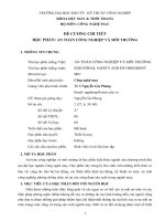 Đề cương chi tiết học phần: An toàn công nghiệp và môi trường - ĐH Kinh tế-Kỹ thuật Công nghiệp