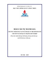 BÁO CÁO TỰ ĐÁNH GIÁ CHƯƠNG TRÌNH ĐÀO TẠO NGÀNH QUẢN TRỊ KINH DOANH CHUYÊN NGÀNH QUẢN TRỊ DOANH NGHIỆP
