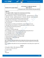 Bộ 5 đề thi HK2 môn GDCD 10 có đáp án năm 2021 Trường THPT Quang Trung