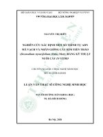 Nghiên cứu xác định một số trình tự ADN mã vạch và nhân giống cây kim tiền thảo (desmodium styracifolium (osb ) merr ) bằng kỹ thuật nuôi cấy in vitro 
