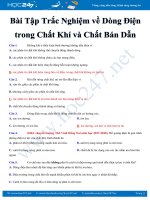 Bài tập trắc nghiệm về Dòng điện trong Chất khí và Chất bán dẫn môn Vật lý 11