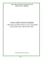 SKKN bổ sung nguồn vốn – xây dựng thư viện xuất sắc 