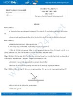 Đề kiểm tra HK1 môn Vật lý 7 năm học 2019-2020 trường THCS Thanh Khê có đáp án