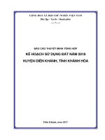 BÁO CÁO THUYẾT MINH TỔNG HỢP KẾ HOẠCH SỬ DỤNG ĐẤT NĂM 2018 HUYỆN DIÊN KHÁNH, TỈNH KHÁNH HÒA