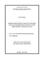 ĐÁNH GIÁ HIỆN TRẠNG VÀ ĐỀ XUẤT GIẢI PHÁP NÂNG CAO ỔN ĐỊNH ĐẬP ĐẤT HỒ CHỨA NƯỚC DIÊN TRƯỜNG - TỈNH QUẢNG NGÃI TÓM TẮT LUẬN VĂN THẠC SĨ