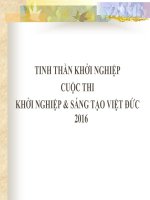 TINH THẦN KHỞI NGHIỆP CUỘC THI KHỞI NGHIỆP & SÁNG TẠO VIỆT ĐỨC