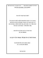 Ứng dụng phần mềm microstation và gcadas thành lập bản đồ hiện trạng sử dụng đất từ bản đồ địa chính trên địa bàn khu vực phía bắc huyện lâm thao   tỉnh phú thọ 