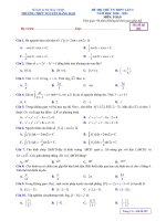 Đề thi thử tốt nghiệp THPT năm 2021 môn Toán lần 3 - Trường THPT Nguyễn Đăng Đạo