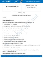 Đề thi HK2 môn Vật lý 9 có đáp án năm 2019 trường THCS Thanh Lưu