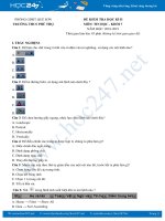 Đề kiểm tra HK2 môn Tin học 7 năm 2018 - 2019 Trường THCS Phú Thọ