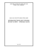 BÁO CÁO THUYẾT MINH TỔNG HỢP KẾ HOẠCH SỬ DỤNG ĐẤT NĂM 2021 HUYỆN VỊ THỦY – TỈNH HẬU GIANG