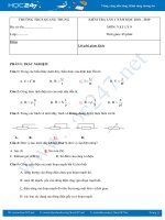 Đề thi Học kì 1 môn Vật lý 9 năm học 2018-2019 trường THCS Quang Trung