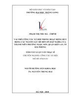 Tóm tắt luận văn Thạc sĩ Công tác xã hội: Vai trò công tác xã hội trong hoạt động huy động các nguồn lực để đền ơn đáp nghĩa của thanh niên phường Ngọc Sơn, quận Kiến An, TP Hải