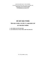 HỒ SƠ HỌC PHẦN TÊN HỌC PHẦN: CƠ SỞ LÝ LUẬN BÁO CHÍ VÀ TRUYỀN THÔNG