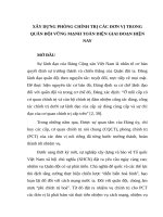 Tiểu luận thu hoạch xây DỰNG PHÒNG CHÍNH TRỊ các đơn vị TRONG QUÂN đội VỮNG MẠNH TOÀN DIỆN GIAI đoạn HIỆN NAY