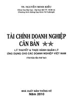 TÀI CHÍNH DOANH NGHIỆP CĂN BẢN LÝ THUYẾT & THỰC HÀNH - QUẢN LÝ ỨNG DỤNG CHO CÁC DOANH NGHIỆP VIỆT NAM.TS.Nguyễn Minh Kiều