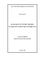 SỰ ĐA DẠNG VỀ TỔ CHỨC, HỆ PHÁI CỦA ĐẠO TIN LÀNH Ở VIỆT NAM HIỆN NAY LUẬN ÁN TIẾN SĨ CHUYÊN NGÀNH: TÔN GIÁO HỌC