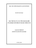 ĐẶC TRƯNG CỦA CÁC TÔN GIÁO RA ĐỜI Ở NAM BỘ CUỐI THẾ KỶ XIX ĐẦU THẾ KỶ XX LUẬN ÁN TIẾN SĨ CHUYÊN NGÀNH TÔN GIÁO HỌC