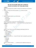 Bộ 5 đề thi HK2 môn Tiếng Anh 10 có đáp án năm 2021 Trường THPT Phan Đình Phùng