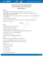 Bộ 5 đề thi giữa HK2 môn Hóa học 9 năm 2021 Trường THCS Nguyễn Thị Minh Khai có đáp án