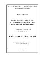 Đánh giá công tác cấp đổi, cấp lại giấy chứng nhận quyền sử dụng đất tại huyện thạch thất, thành phố hà nội 