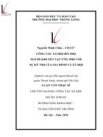 Tóm tắt luận văn Thạc sĩ Công tác xã hội: Công tác xã hội hỗ trợ người khuyết tật ứng phó với sự kỳ thị của gia đình và xã hội (Nghiên cứu tại Hội người khuyết tật quận Thanh Xuân,