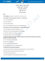 Bộ 3 đề kiểm tra 45 phút HK1 môn Địa lí 11 năm 2020 - Trường THPT Lê Trung Kiên có đáp án