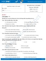 Bộ đề kiểm tra ôn tập HK2 môn Vật lý 7 trường THCS Tây Sơn có đáp án trắc nghiệm