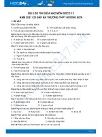 Bộ 5 đề thi giữa HK2 môn GDCD 12 có đáp án năm 2021 Trường THPT Hương Sơn