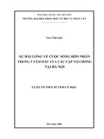 Luận án Tiến sĩ Tâm lý học: Sự hài lòng về cuộc sống hôn  nhân trong 5 năm đầu của các cặp vợ chồng tại Hà Nội