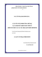 Luận văn thạc sĩ kinh tế phát triển (FULL) các yếu tố ảnh hưởng đến sự lựa chọn sữa bột cho trẻ từ 1 đến 3 tuổi của các bà mẹ 