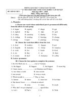 [VIP] Trọn bộ 134 đề thi HSG Tiếng Anh 6 có đáp án và file nghe