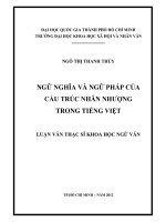 Ngữ nghĩa và ngữ pháp của cấu trúc nhân nhượng trong tiếng việt     